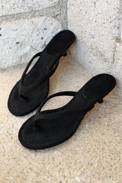 I Love Shoes Arlene Heeled Flip Flops Black Suede