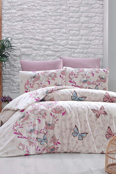 First Choice Σετ Παπλωματοθήκη διπλού μεγέθους Kelebek 100% Βαμβάκι 150 TC (6...