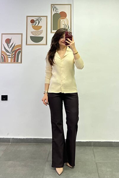 bydenizcollection High-Waisted, Elastic-Waisted, Buttoned, Spanish-Style Flar...