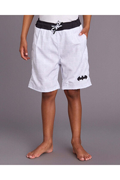 REDTAG Boys Black and Grey And Graphic Mid Length Swim Shorts