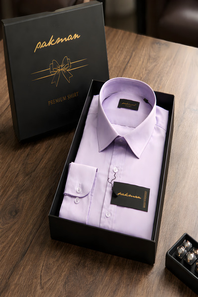 Pakman PREMIUM Pamuk Saten Slim Fit Erkek Gömlek - Hediye Kutulu