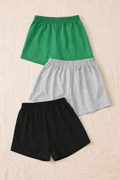 SANTAMİLA Σετ 3 τεμαχίων: Πράσινα, Γκρι και Μαύρα Σορτς