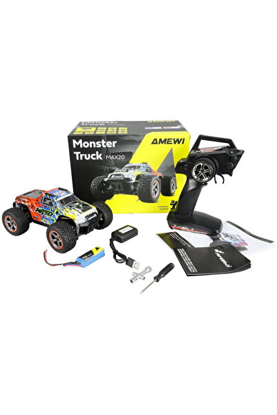 Amewi Masina Masina RC cu telecomanda Monster Truck Max 20, Lungime 21 cm, Sc...