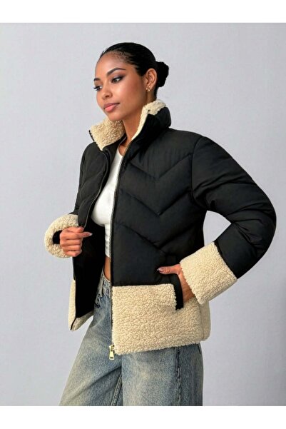 LA PANTE Women's Coat Inflatable Women's Coat Black Seasonal Stylish Plush De...