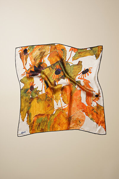 silqoora %100 İpek Bandana Fular Art Collection (55x55 CM)-Egon Schiele (Ayçi...