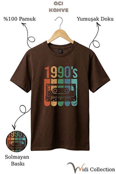 WİDİ Βίντατζ Ρετρό Μπλουζάκι με στάμπα της δεκαετίας του '90, 100% βαμβακερό,...