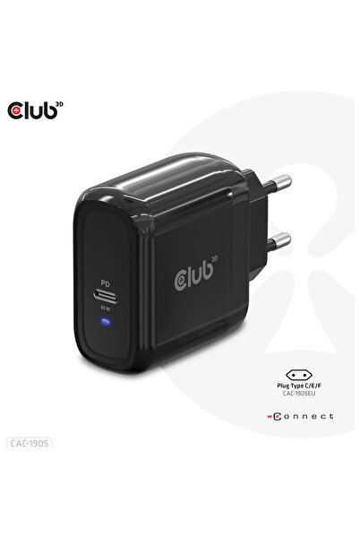 Club 3D Charger 1xUSB Type C, PD 65W