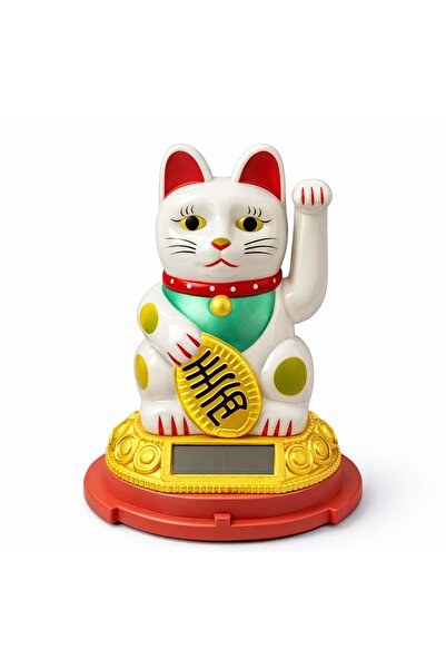 Store Güneş Enerjili Sallanan Şans Kedisi Maneki Neko Büyük Boy Dekoratif Jap...