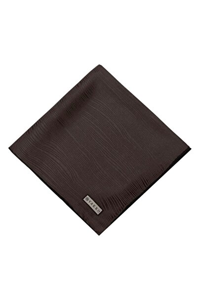 Vakko Jacquard Silk Scarf - Wave Pattern - Bitter Brown