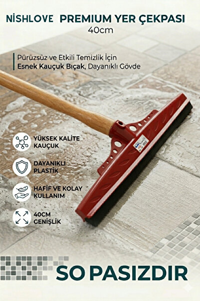 NİSHLOVE Premium Kırmızı Çekpas Çekçek Yersil Ucu 40 Cm Sağlam Kauçuk Dayanık...