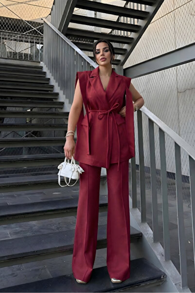 msm fashion Σετ δύο τεμαχίων - Βουργουνδία - Μακρύ