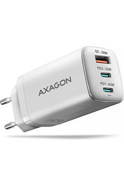 Axagon ACU-DPQ65W GaN зарядно за стена 65W, 3 порта (USB-A + два USB-C), PD3....