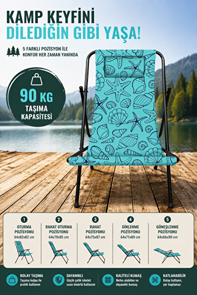 Voit Katlanabilir Kamp Plaj Sandalyesi Şezlong | Hafif Taşınabilir Dayanıklı ...