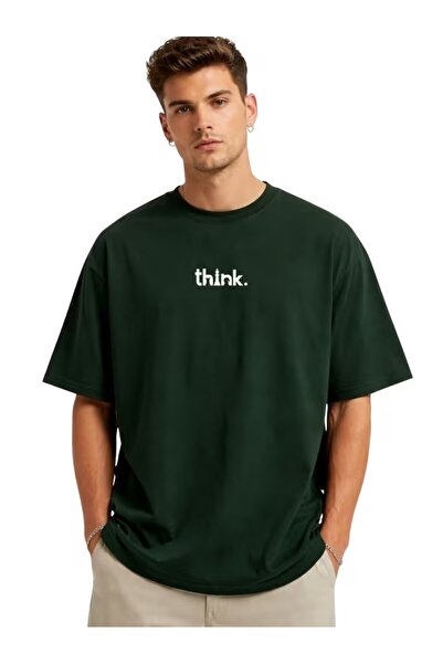 Gollinger Μπλουζάκι UNISEX Think με στάμπα, μεγάλου μεγέθους, με λαιμόκοψη πο...