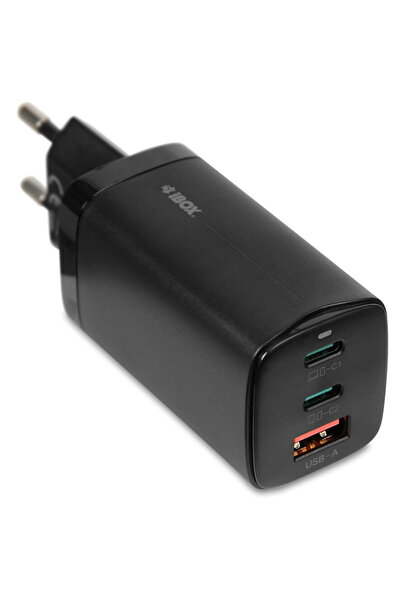 İbox Incarcator GSM C-65 Negru, GaN 65W universal