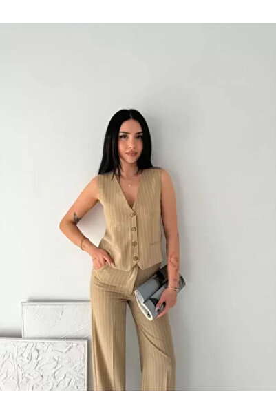 Kanonik Education Ριγέ υφασμάτινο γιλέκο και παντελόνι Tansel, Σετ δύο τεμαχί...