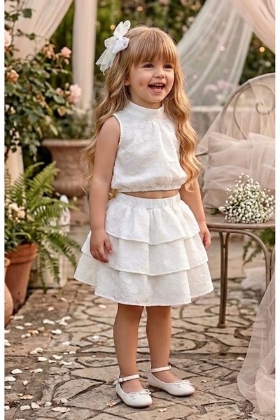 Tinypeople Girl's Skirt Suit, Girl's Holiday Suit, Stylish Children's Suit, C...