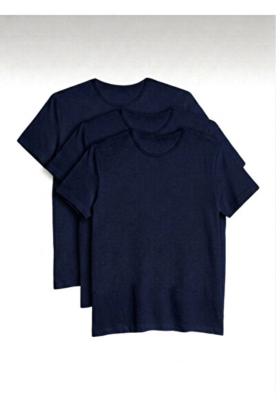 Bürke Ανδρικό/Unisex μπλουζάκι 3 τεμαχίων σε μπλε ναυτικό χρώμα, 100% βαμβάκι...