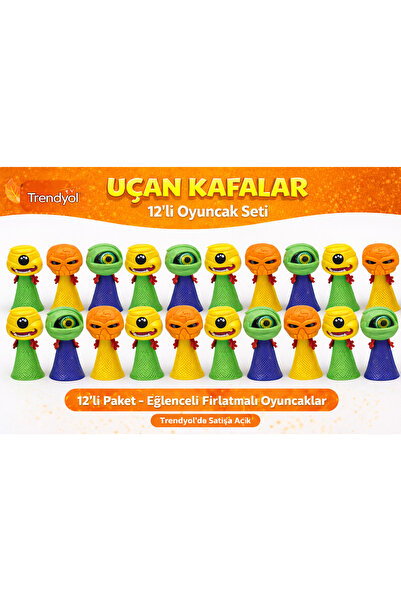 KAR TANESİ Uçan Kafalar 12’li Oyuncak Seti Karne Hediyesi Okulda Dağıtmalık D...