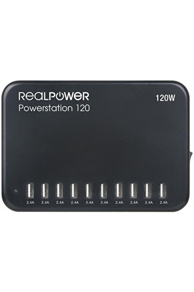 realpower Încărcător GSM Power Station 120 120W 10xUSB-A