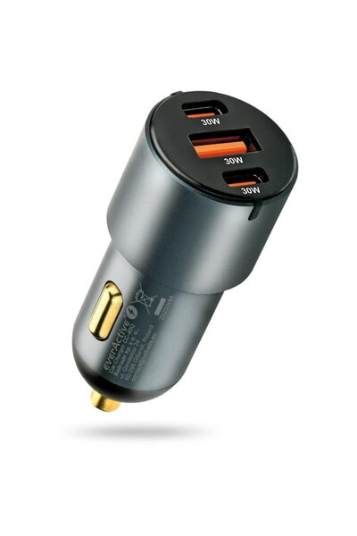 everActive Incarcator auto CC-40Q, 1x USB, 2x USB-C PD 60W, negru