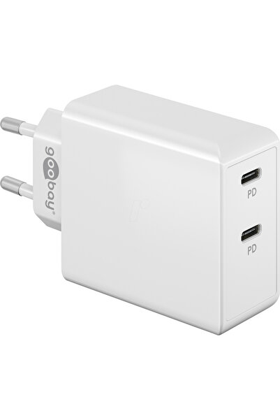 goobay 61758 Διπλός φορτιστής USB-C PD ταχείας φόρτισης (36 W), Λευκός