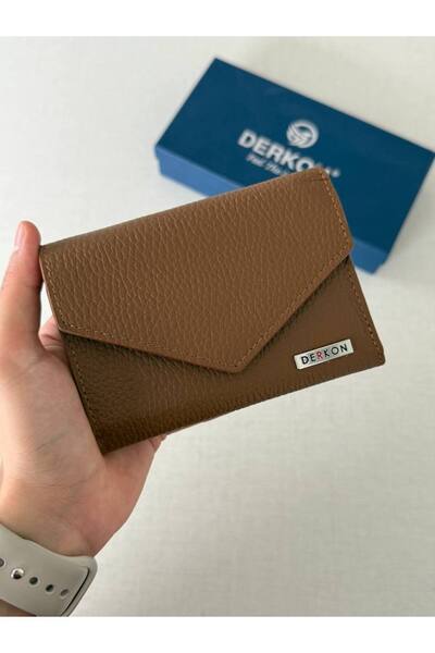 DERKON Πορτοφόλι - Καφέ - Γνήσιο δέρμα
