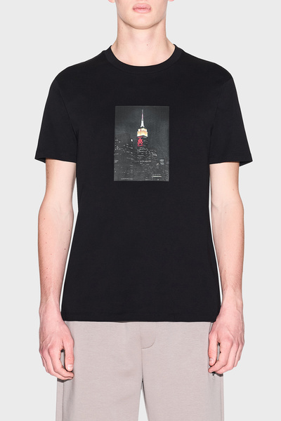Armani Exchange Baskılı Pamuklu Regular Fit Bisiklet Yaka T Shirt Erkek T SHİ...