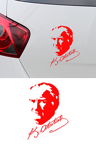 New Jargon Ataturk Signature and Silhouette Car Sticker - Mustafa Kemal Atatü...