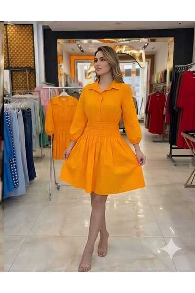 cossovallı BELİ LASTİKLİ ELBİSE