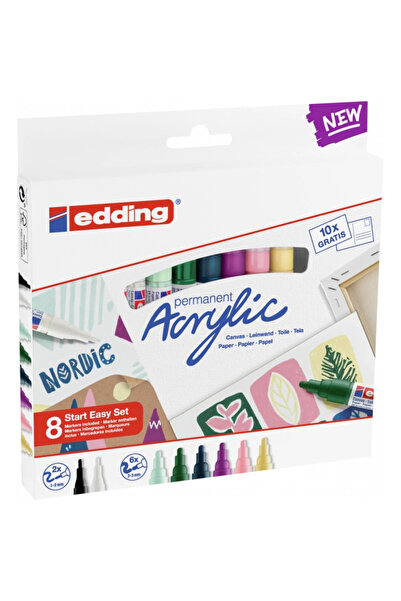 Edding 899 Permanent Akrilik Kalem Başlangıç Seti Nordic 8li Defter Hediyeli