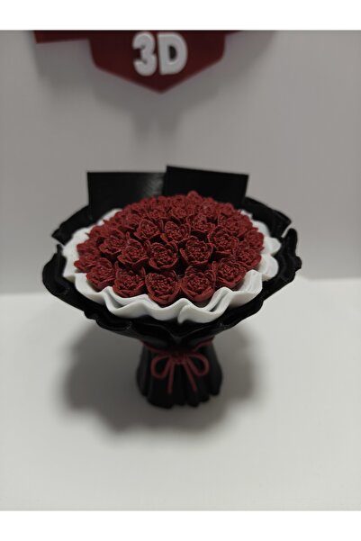 Ades Store Dekoratif 3 D Gül Buket Sevgılıye Hedıye Pembe Kırmızı Çıcek Aranj...