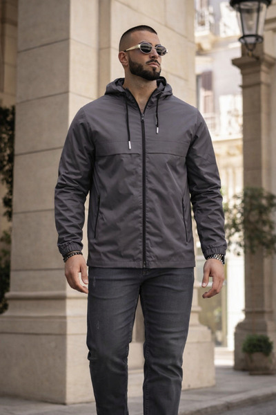 hacker Men's Trend Premium Hooded Smoked Raincoat & Windbreaker