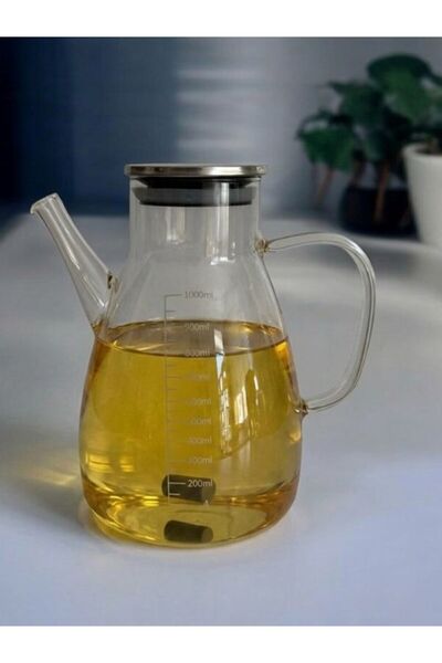 LAVORA Glass Oil Pot & Vinegar Pot 1000 ml (Base Diameter 8, Height 19 cm)