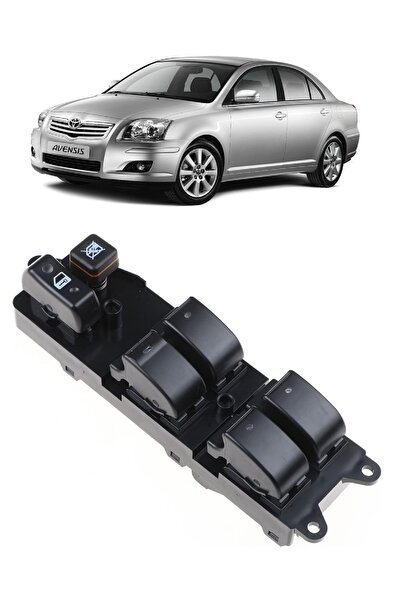 cme parts Toyota Avensis 2003 - 2008 Uyumlu Ön Sol Kapı Dörtlü Cam Açma Düğme...