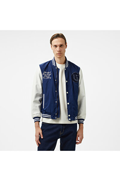 Guess Versity Bomber Poly Twill 215 Erkek Beyaz/Mavi Ceket