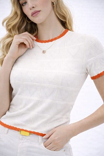 ZERELLE COLLECTİON kadın kalp desenli t-shirt