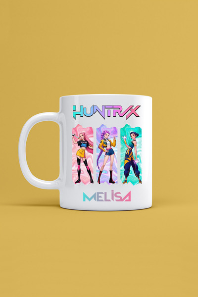 Morinna İsme Özel Kpop Demon Hunters Hunterix Baskılı Kupa Bardak Huntr/X KP-10