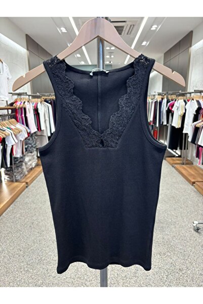 IŞILDA FASHION Δαντελένια μπλούζα με λαιμόκοψη Işılda