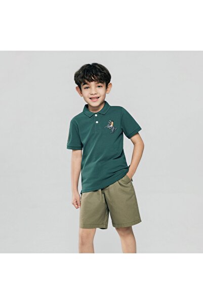 Giordano Kid's Cotton Polo with Napoleon Embroidery