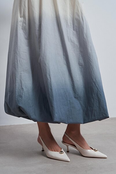 NİŞANTAŞI SHOES Γυναικεία παπούτσια με τακούνι Alvera Beige Rustic με λεπτομέ...