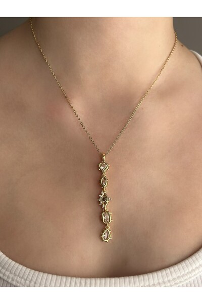 Nilly Jewelry Kalp ve Göz Detaylı Y Kolye