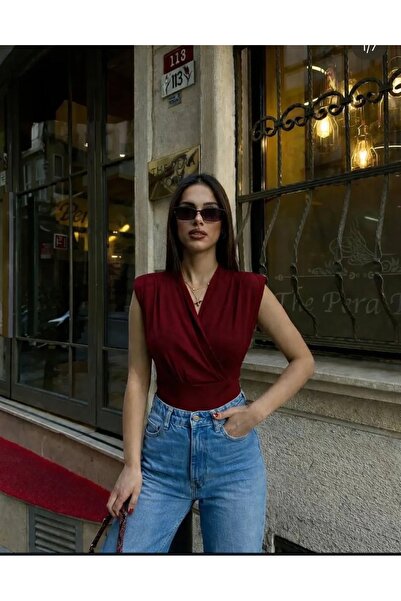 Trendline Μπλούζα - Βουργουνδία - Crop