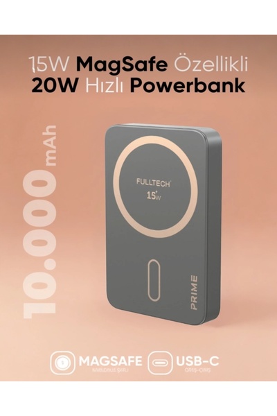 KILIF HOUSE 10.000 mAh 15W Magsafe Uyumlu Manyetik Hızlı Şarjlı Type-C Powerb...