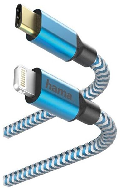 Hama Cablu de încărcare/date Reflected USB Tip C - Lightning/MFI 1.5m Albastr...