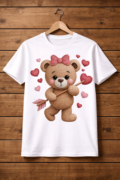 AZIZI TEKSTIL Μπλουζάκι Unisex με στάμπα Love Archer Teddy Bear – Ρομαντικό Σ...