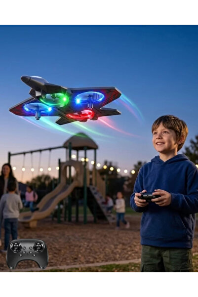 HERŞEYTREND Uzaktan Kumandalı LED Işıklı Drone Uçak 360 Derece Dönüş Özellikli Oyuncak Drone