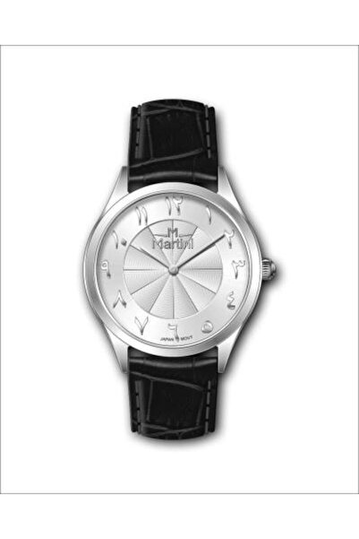 martini Men's Leather Watch with Luxury Design in Black