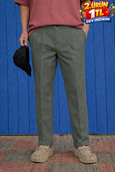 DAMGA JEANS Ανδρικό παντελόνι από ιταλικό ύφασμα Premium, χαλαρής εφαρμογής, ...