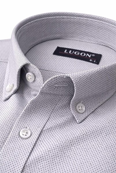 CLASSİCS MEN Ανδρικό πουκάμισο Lugon Classic με κανονική εφαρμογή και μακριά ...